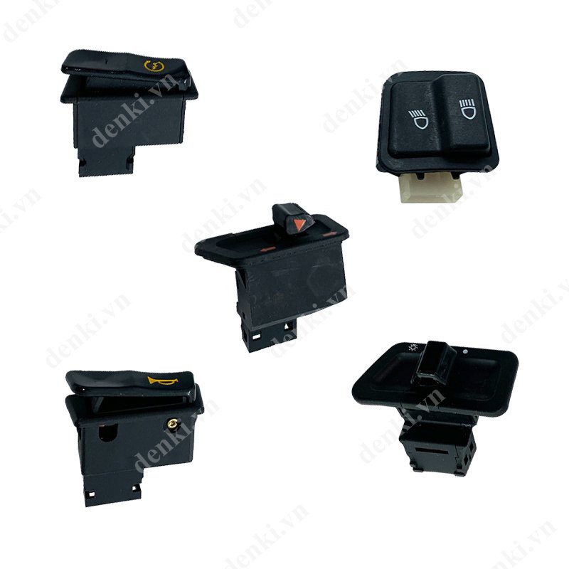 Bộ 5 nút công tắc dùng cho xe honda /yamaha loại 1 denki
