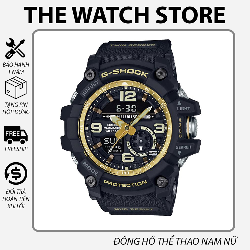 Đồng hồ nam G-Shock GG-1000 Đen Vàng thể thao nam nữ, Chống nước 200M,Tặng kèm pin dự phòng, Bảo hành 12 tháng