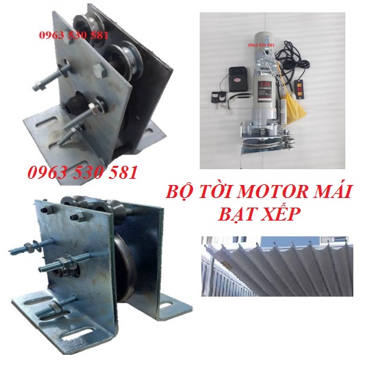 Bộ tời bạt xếp lắp cho motor mái bạt xếp