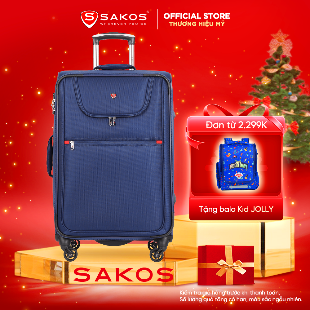  Vali vải du lịch cao cấp SAKOS CHAMPION size Xách Tay Cabin - Chất liệu cao cấp chống thấm trượt nước Trọng lượng siêu nhẹ Khóa số TSA Bảo mật cao. 