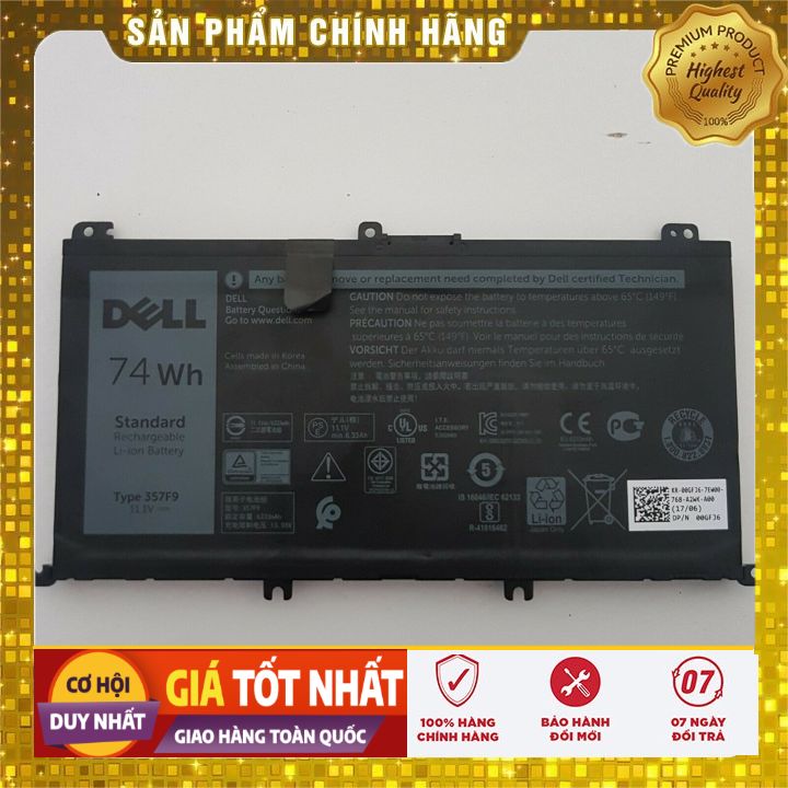Pin(battery)Original Dell Inspiron 15 7000 7559 7567 7557 7566 5577 357f9 - PIN ZIN BẢO HÀNH 6 THÁNG LỖI ĐỔI MỚI
