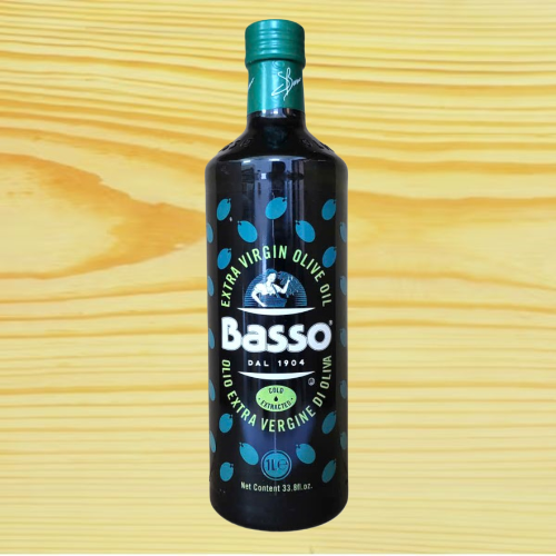 BASSO [CHAI EXTRA VIRGIN LỚN 1 Lít] DẦU Ô LIU Ý NGUYÊN CHẤT ÉP LẠNH Cold Extracted Olive Oil