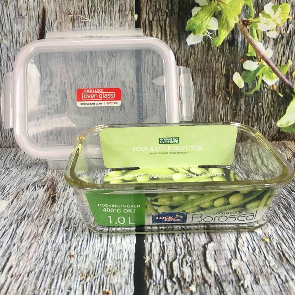 Hộp thủy tinh chữ nhật dung tích 1000ml llg445 lock&lock