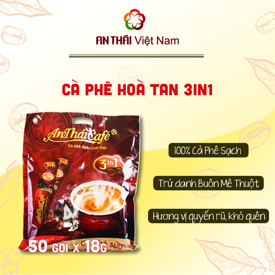 Cà phê sữa 3 trong 1 An Thái (túi 50 gói x 18gr) - AnTháiCafé