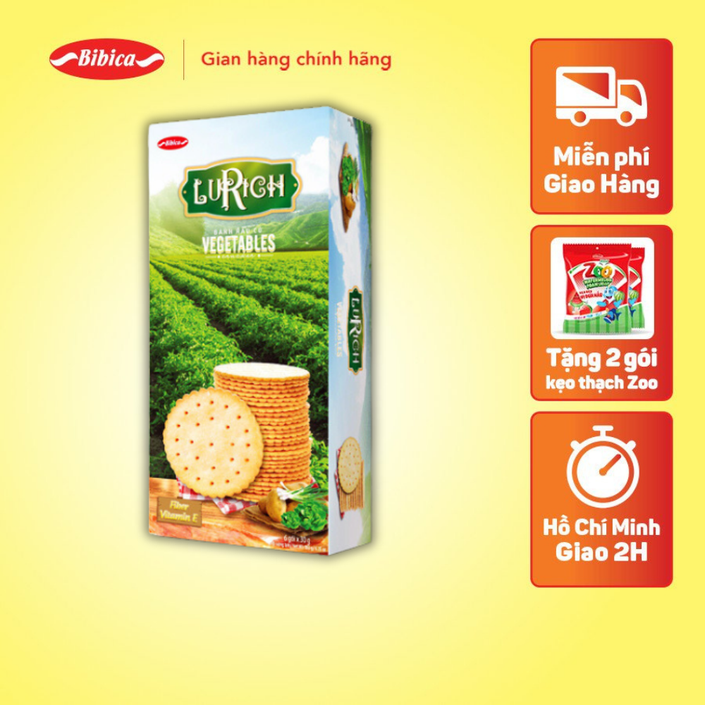 Bánh Crackers Lurich Rau Củ Bibica 180g