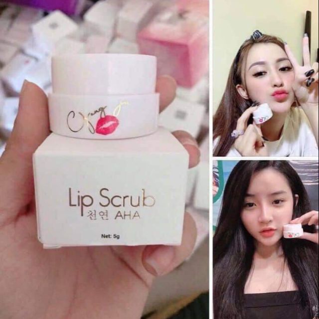 [HCM]kem dưỡng ủ tri. thâm môi hồng nhũ hoa Lip Scrub AHA