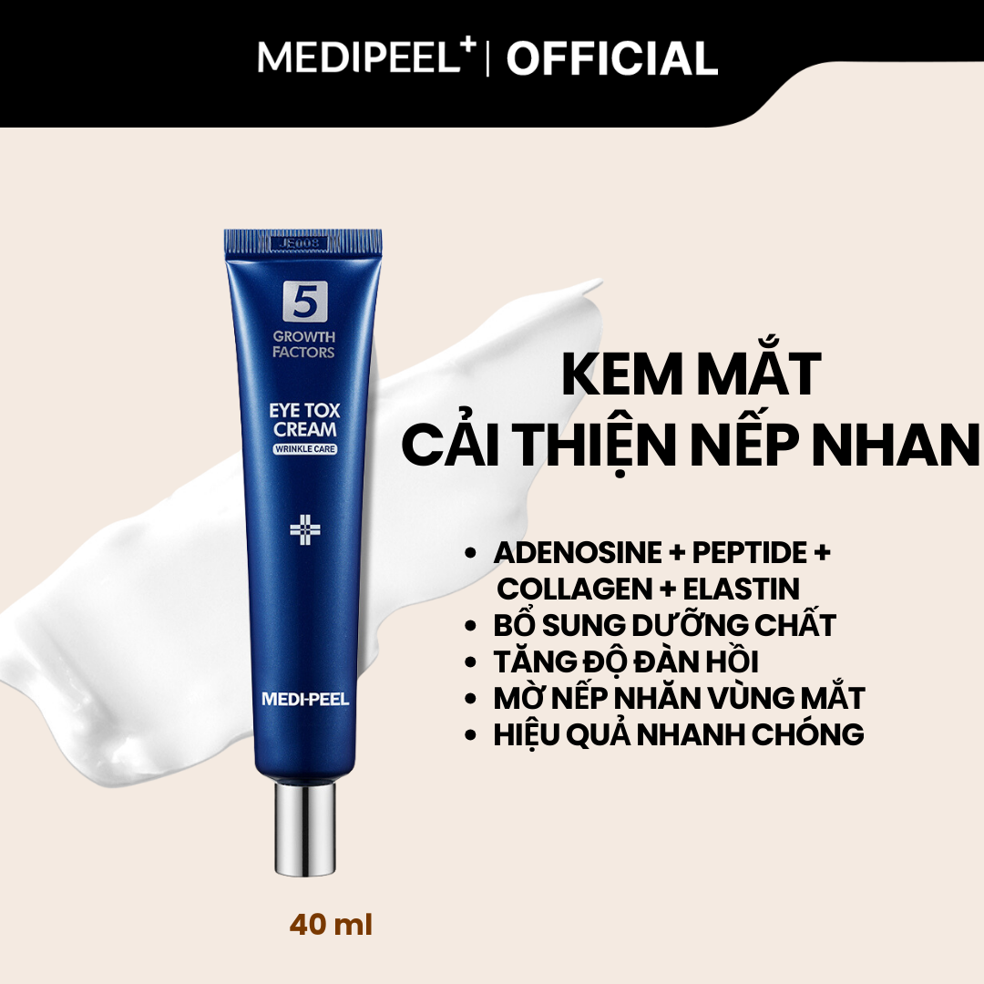 [MEDIPEEL Official] Kem mắt EYE TOX CREAM_40ml (Probiotics, Collagen, Cấp ẩm, Kem mắt, Eye cream, Kem dưỡng mắt, medipeel, Kem mắt dưỡng ẩm, cream mắt medipeel, kem mắt bổ sung dưỡng chất)