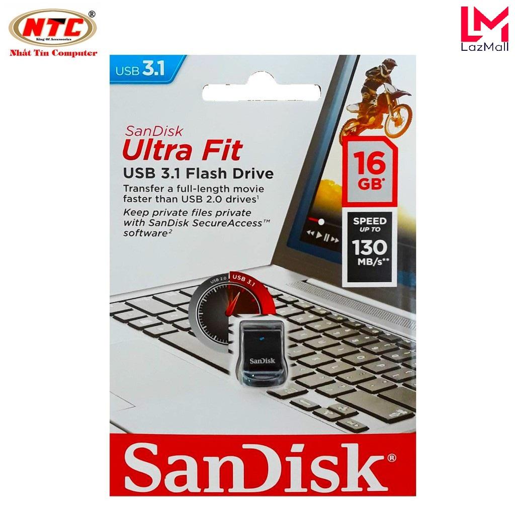 USB 3.1 SanDisk CZ430 Ultra Fit 16GB 130MB/s (Đen) - Nhat Tin Authorised Store
