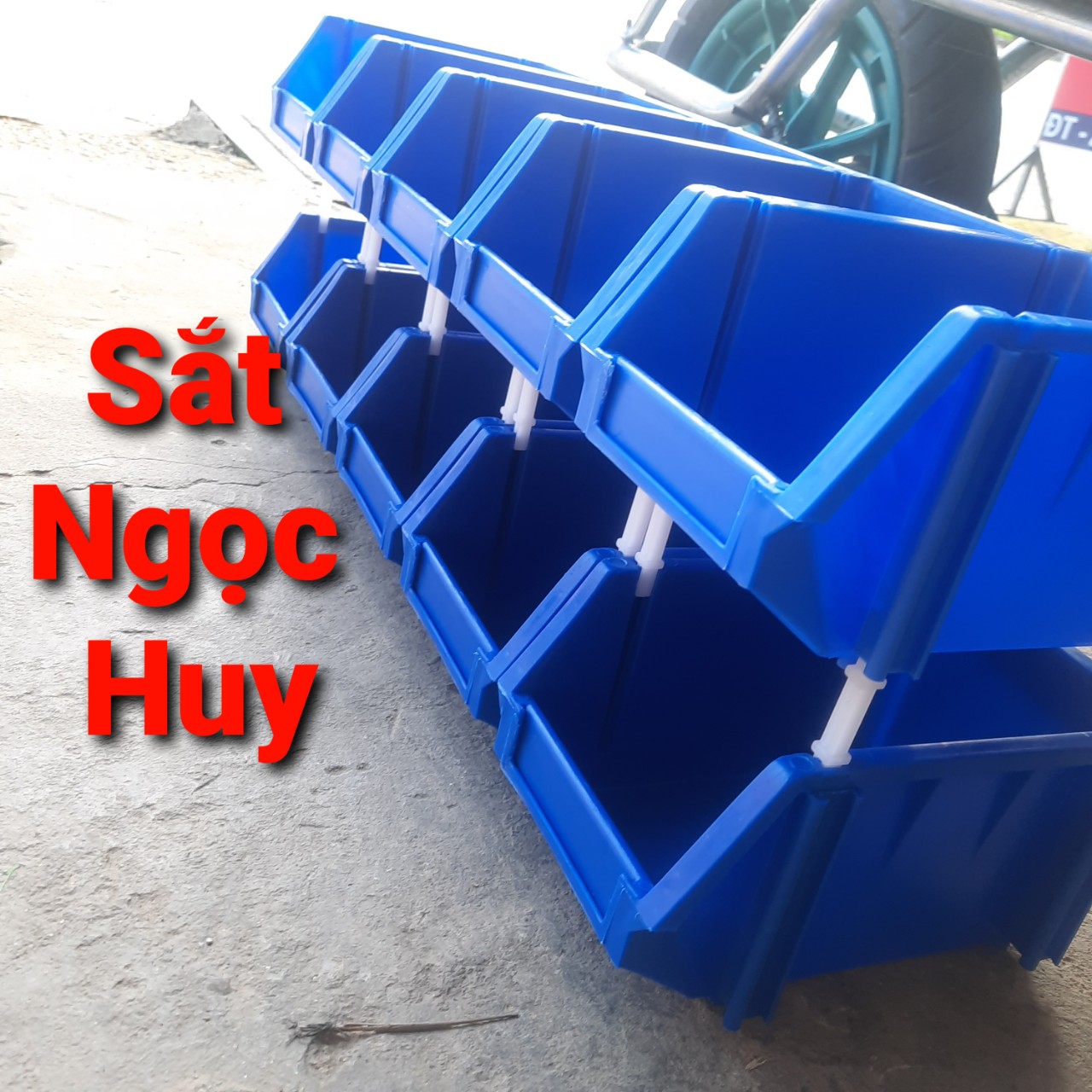 Combo 10 khay nhựa A6 siêu bền + kèm 40 chân khay chuyên dùng đựng hàng hóa, ốc vít, bu lông