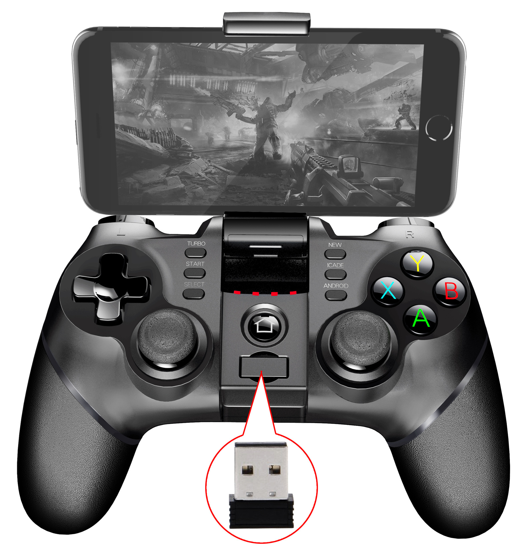 Ipega 9076 Tay Cầm Không Dây Bluetooth Batman 2.4G Hỗ Trợ Bộ Thu Bluetooth Không Dây P3 Máy Chơi Game