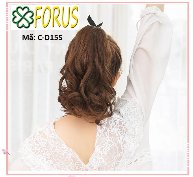 Tóc giả cột xoăn đuôi 38cm D15S, màu [nâu đỏ 2/33] tóc giả nữ
