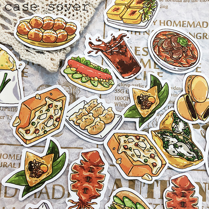 Hộp 44 Sticker Chủ Đề Đồ Ăn Trang Trí Planner - Case Sover