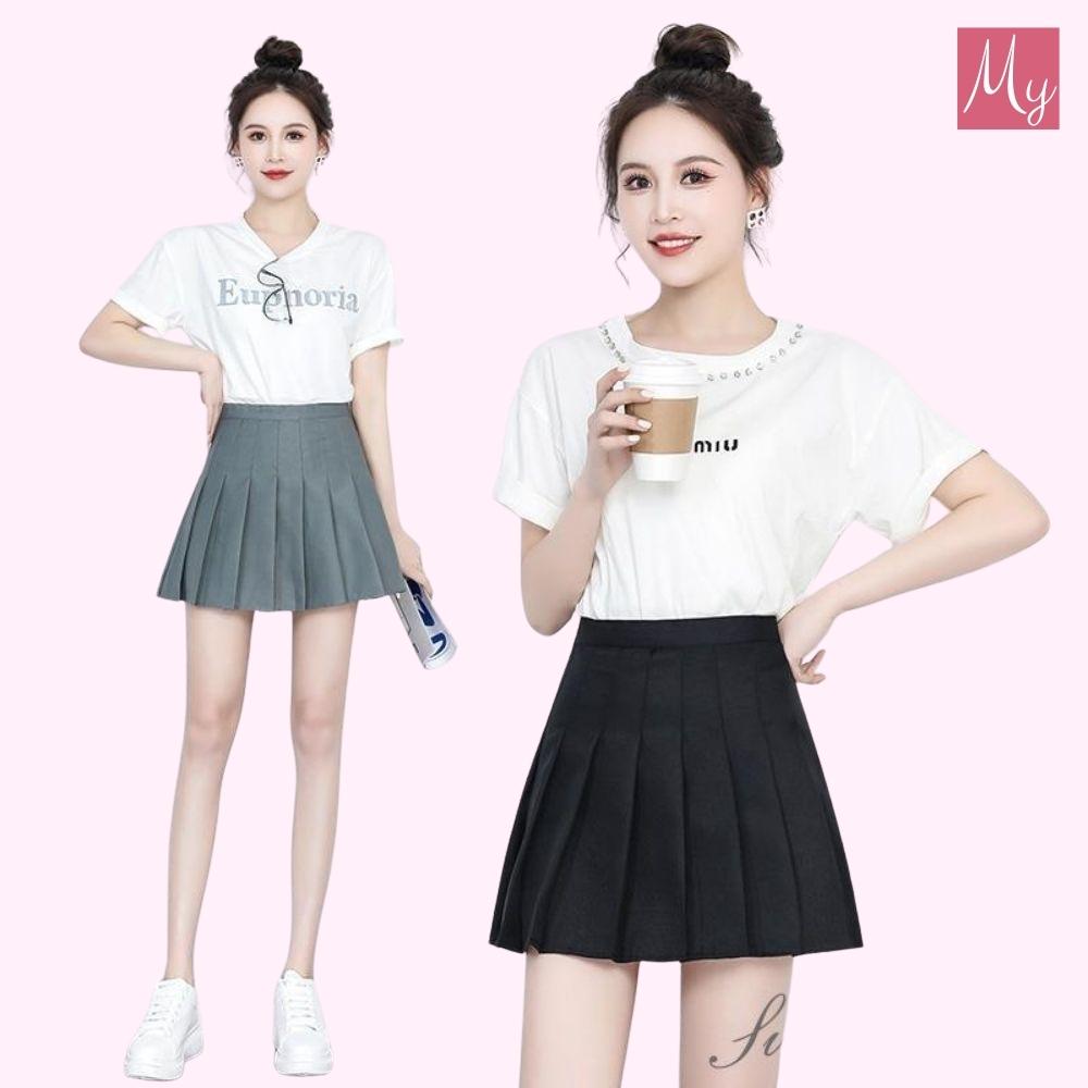 Chân Váy Chữ A Xếp Ly Lưng Cao Phong Cách Hàn Quốc Dành Cho Phái Đẹp Goness-Chân váy tennis xếp li