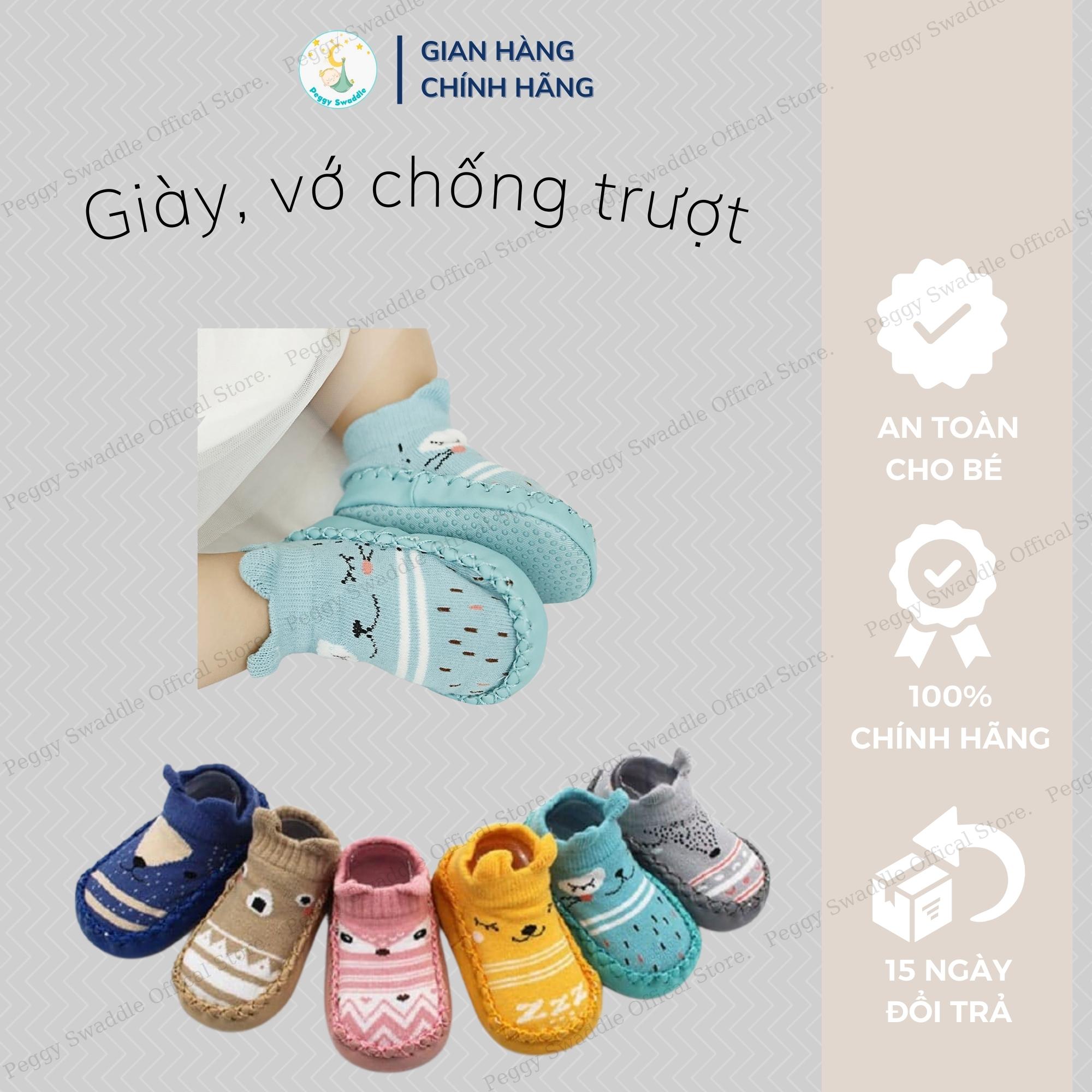 Giày tất len đế da mềm có chống trượt cho bé
