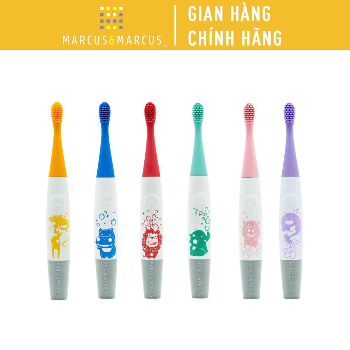 Bàn chải đánh răng silicon chạy pin cho bé marcus & marcus, từ 3 tuổi