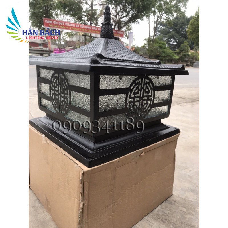 Đèn trụ cổng nhôm đúc giá rẻ d400