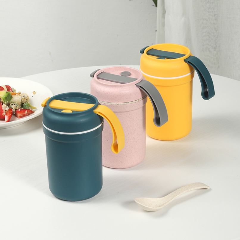 Bình nước giữ nhiệt / Cốc đựng súp kèm muỗng 330ml tiện lợi