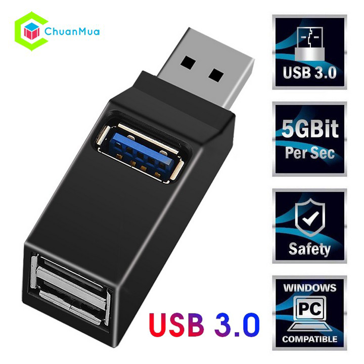 Hub chia 3 cổng usb 3.0 laptop / pc truyền data tốc độ cao