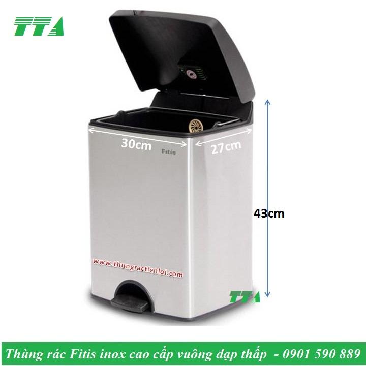 Thùng rác Fitis vuông đạp chân thấp SPS1-901