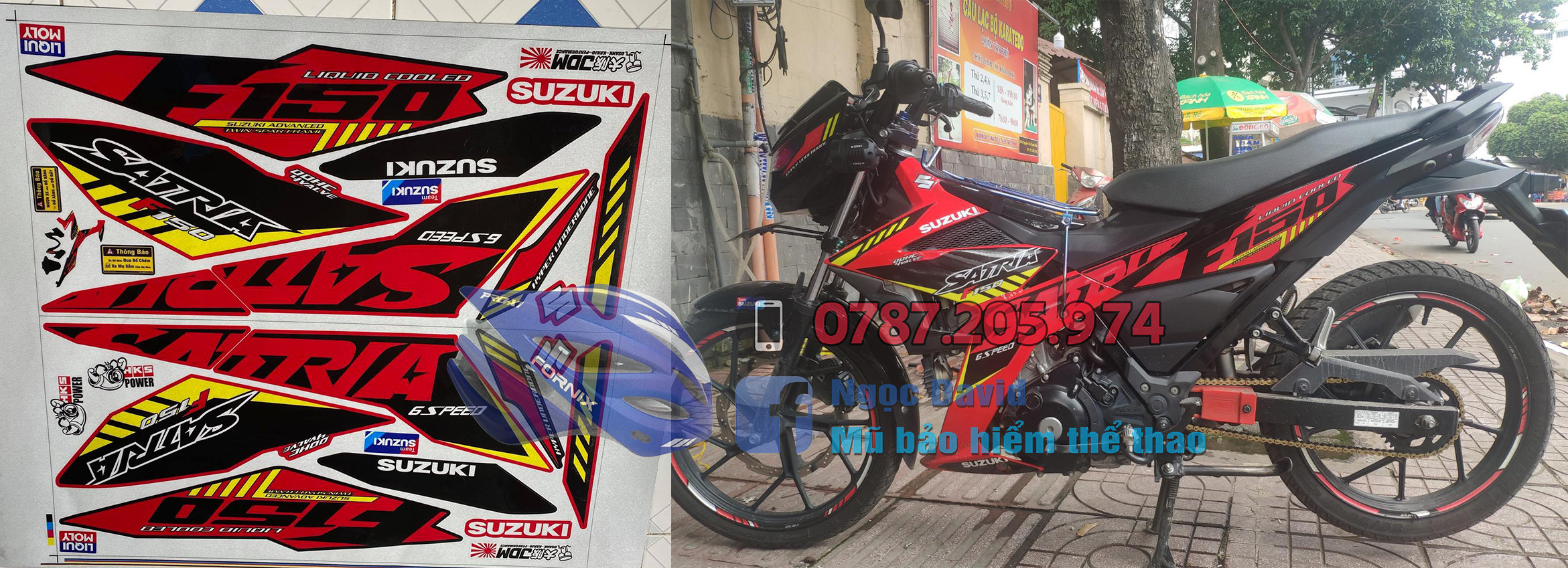 [HCM]TEM RỜI SATRIA HAY RAIDER FI 2021 ĐEN ĐỎ SATRIA F150 TẶNG TEM DÁN XI NHAN