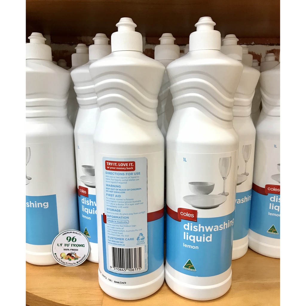 [HCM][ 1 LÍT ] Nước rửa chén Coles hàng Úc - Tẩy sạch vết bẩn tối ưu và siêu tiết kiệm - Xà phòng rửa chén - Xà bông rửa chén - Nuoc rua chen