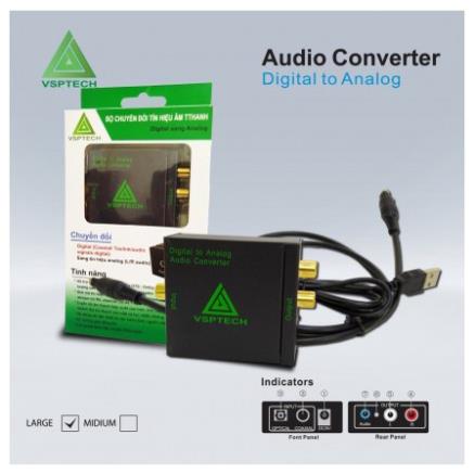 Bộ chuyển đổi optical ra av audio+jack 3.5 kèm dây