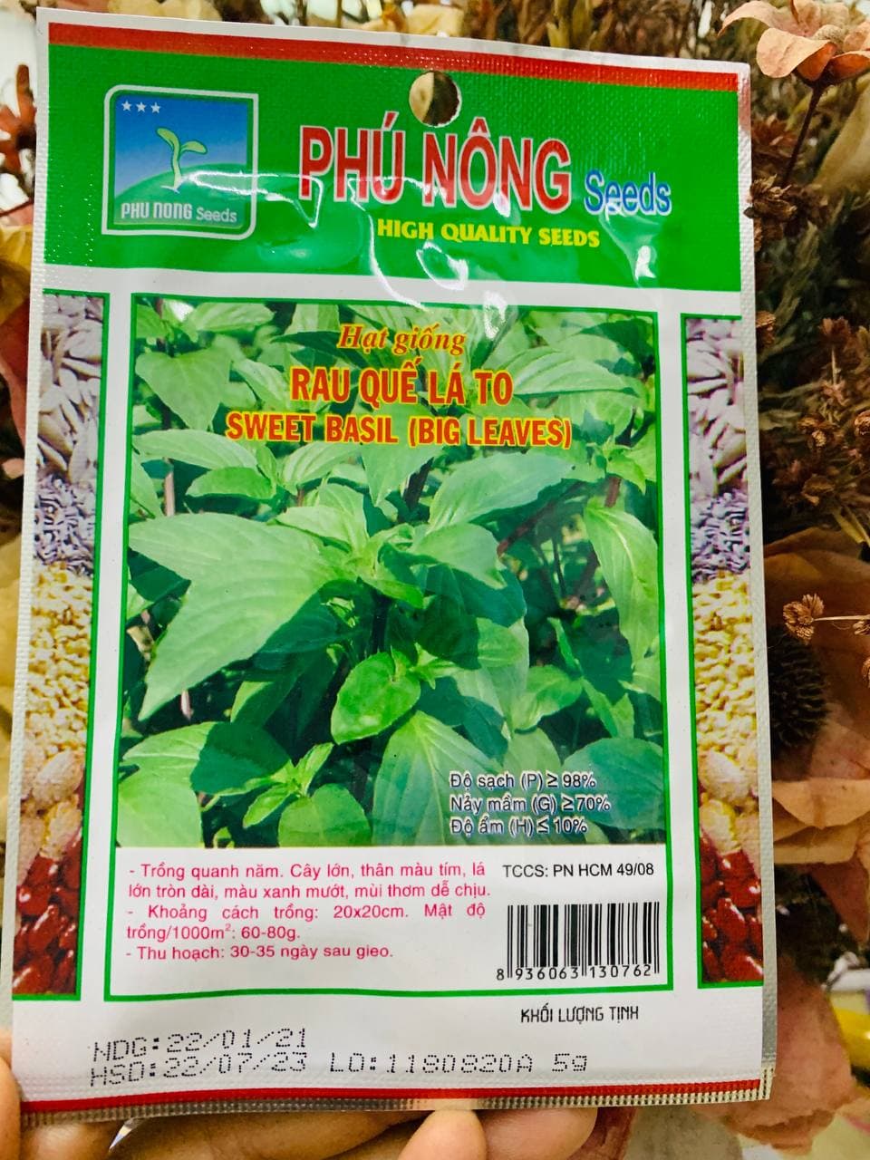 Hạt giống rau quế lá to, thơm ngon - rau húng quế