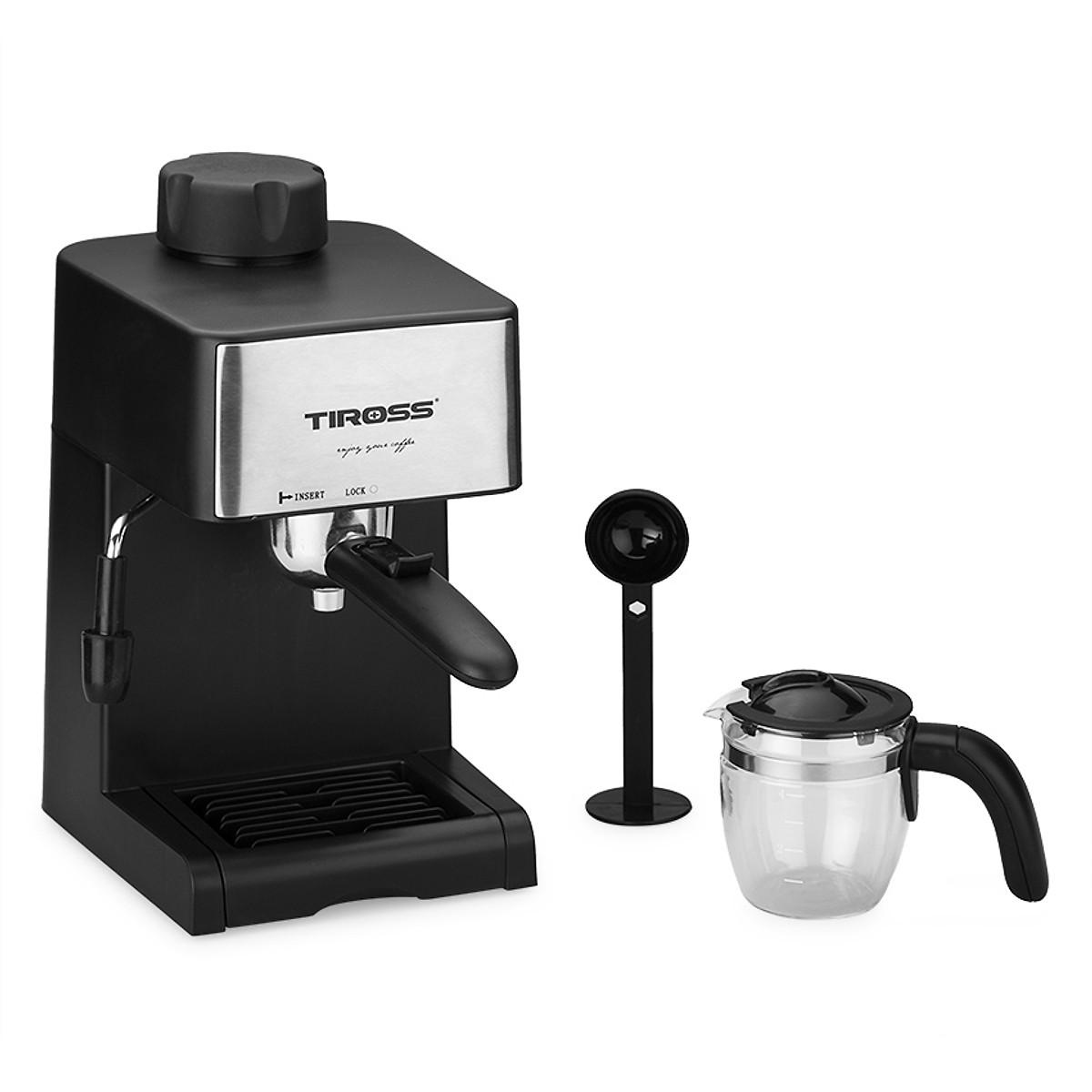 (Bảo Hành Hãng 1 Năm) Máy pha cà phê Espresso Tiross TS621 - Hệ thống chống nhỏ giọt, Tạo bọt sữa khi pha cà phê