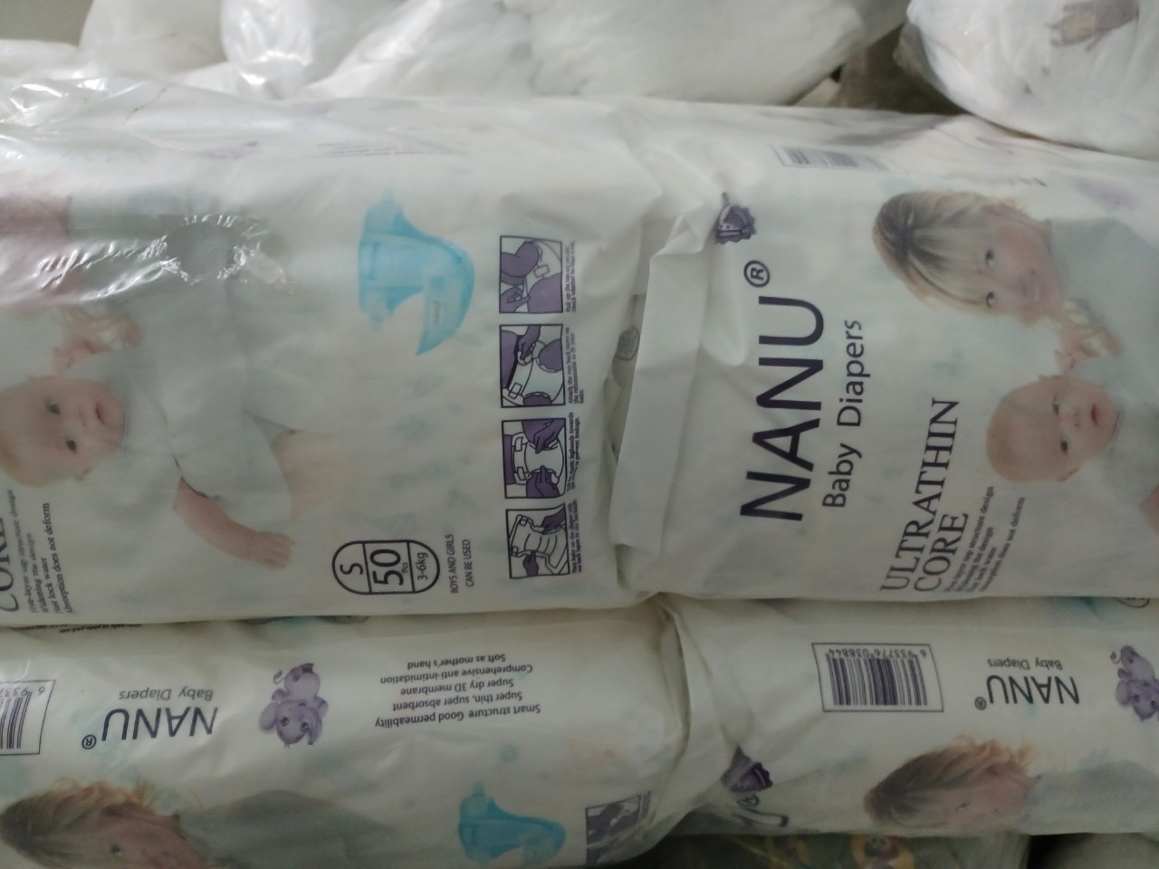 Bỉm tã dán nanu size s đến m 50 miếng