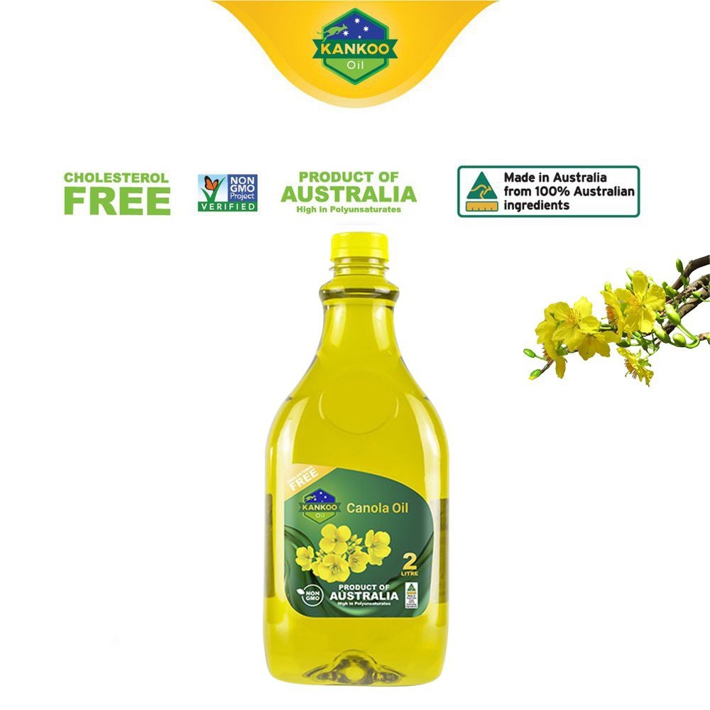 Dầu ăn hạt cải nguyên chất kankoo canola oil 2 lít - 100% hạt cải ngọt hữu cơ úc