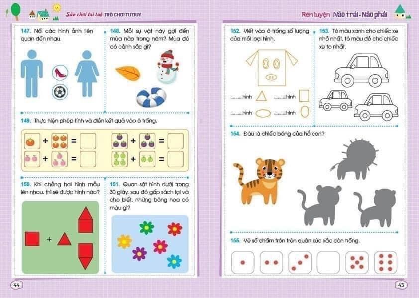 Bộ sách sân chơi trí tuệ - trò chơi tư duy - rèn luyện não trái, não phải