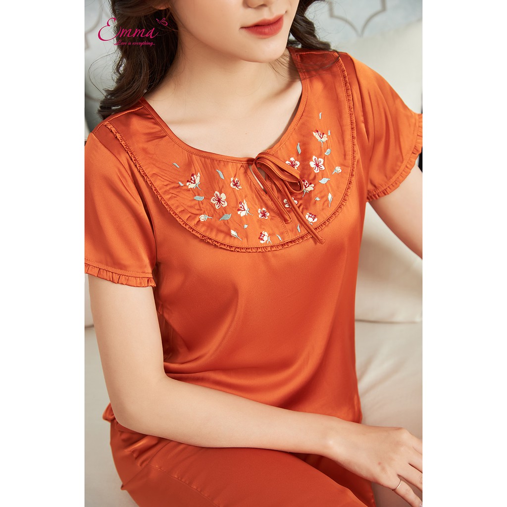 Đồ Bộ Mặc Nhà Emma Chất Liệu Lụa- EHLK.21.011.08