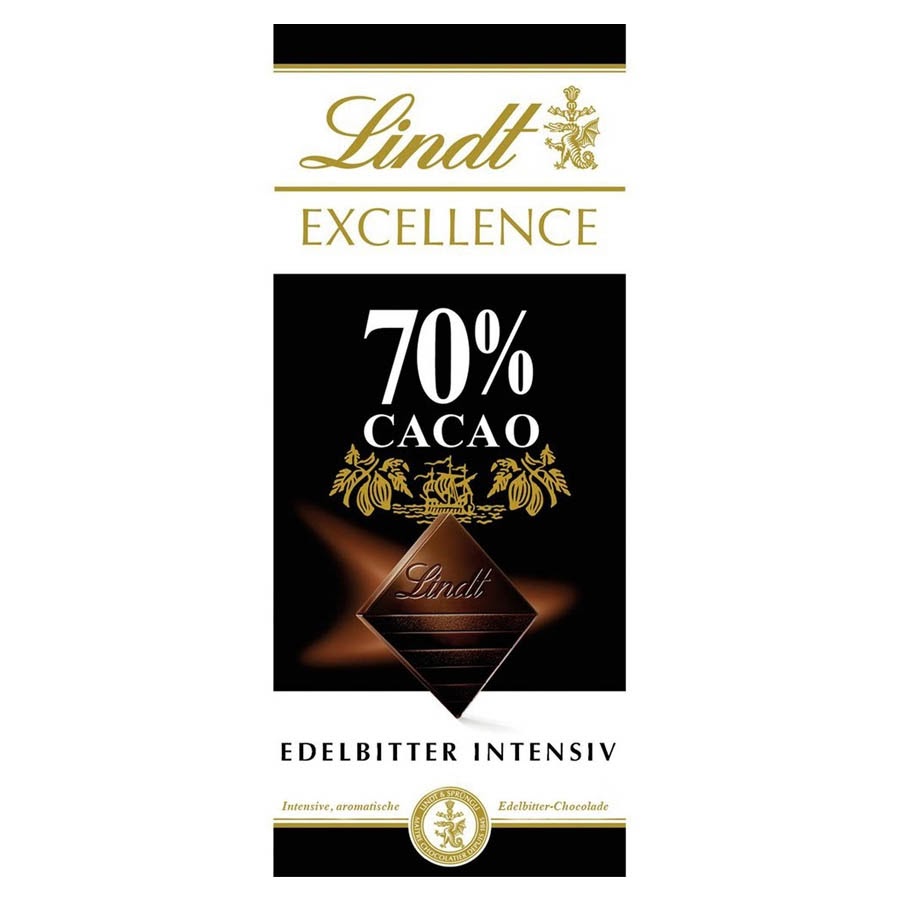 Socola đen Lindt Excellence Pháp 70% Cacao thanh 100g