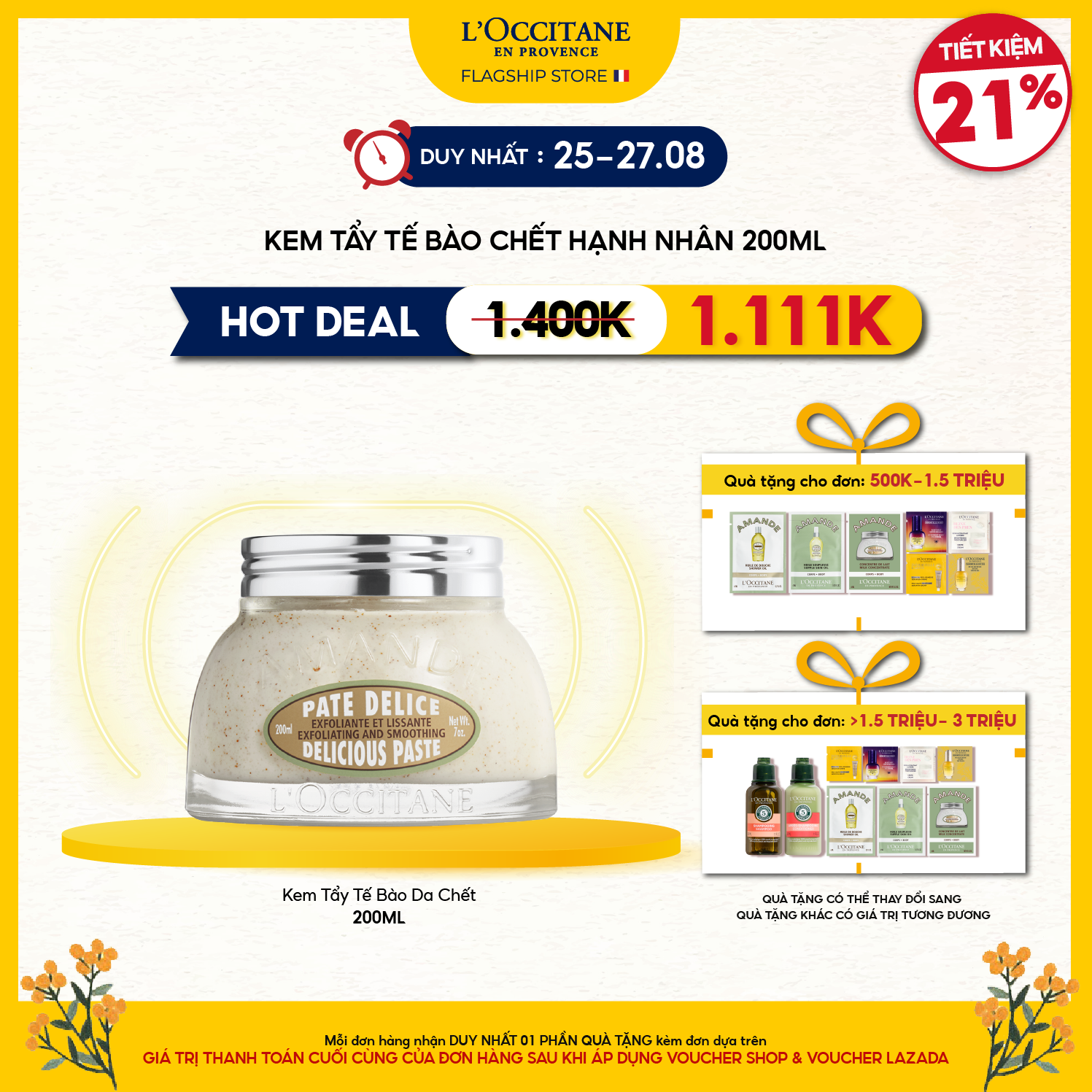 Kem Tẩy Tế Bào Chết Hạnh Nhân L'Occitane Almond Delicious Paste 200ml