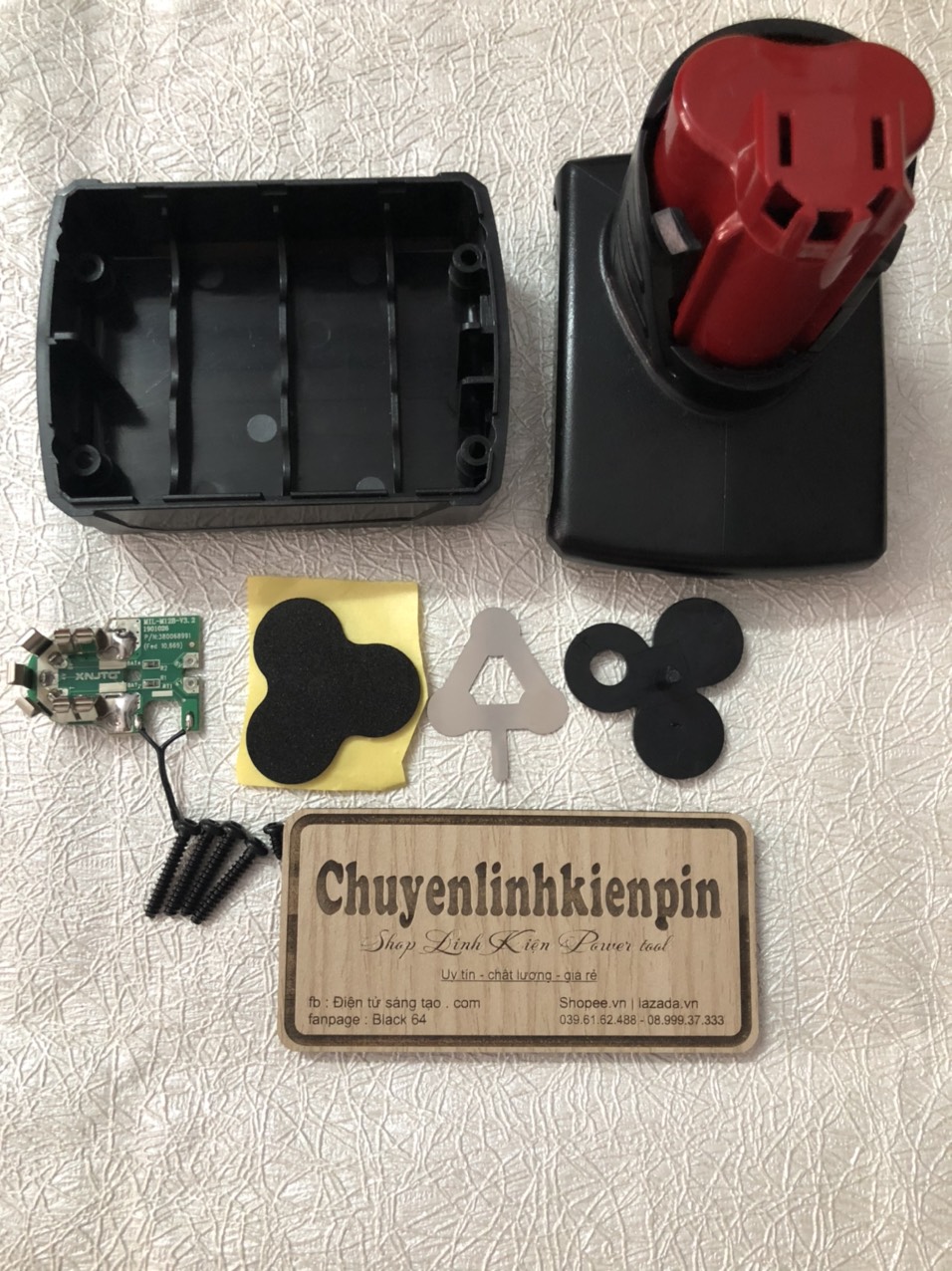 Vỏ pin Milwaukee 12V Li-ion mạch nhận sạc zin