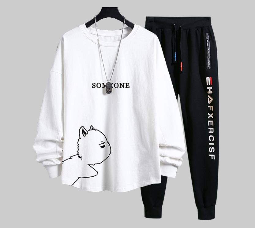HOÀN TIỀN 15% - [Mẫu Mới 2021] Bộ Đồ Nam Áo Thun Dài Tay Cổ Tròn Họa Tiết Hình Con Mèo In Chữ SOMEONE Quần Jogger Nam Bo Gấu In Chữ Phong Cách Thể Thao Thời Trang Yodi TOP NAM 136 + QUAN NAM 069