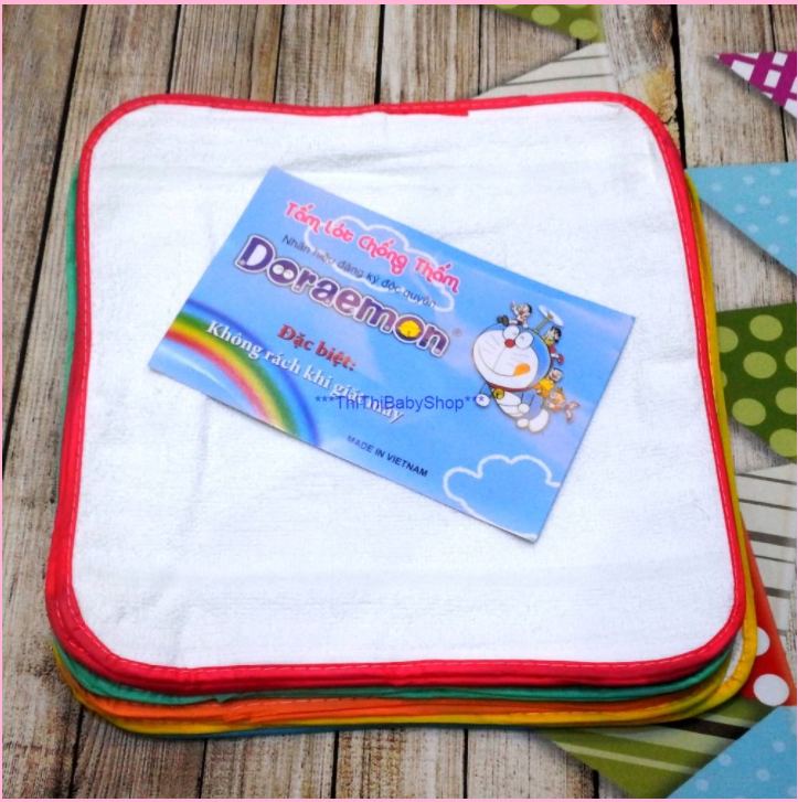 Combo 10 miếng Tấm lót chống thấm Doremon - Kim Ngân, 30x35cm. Tấm lót sơ sinh
