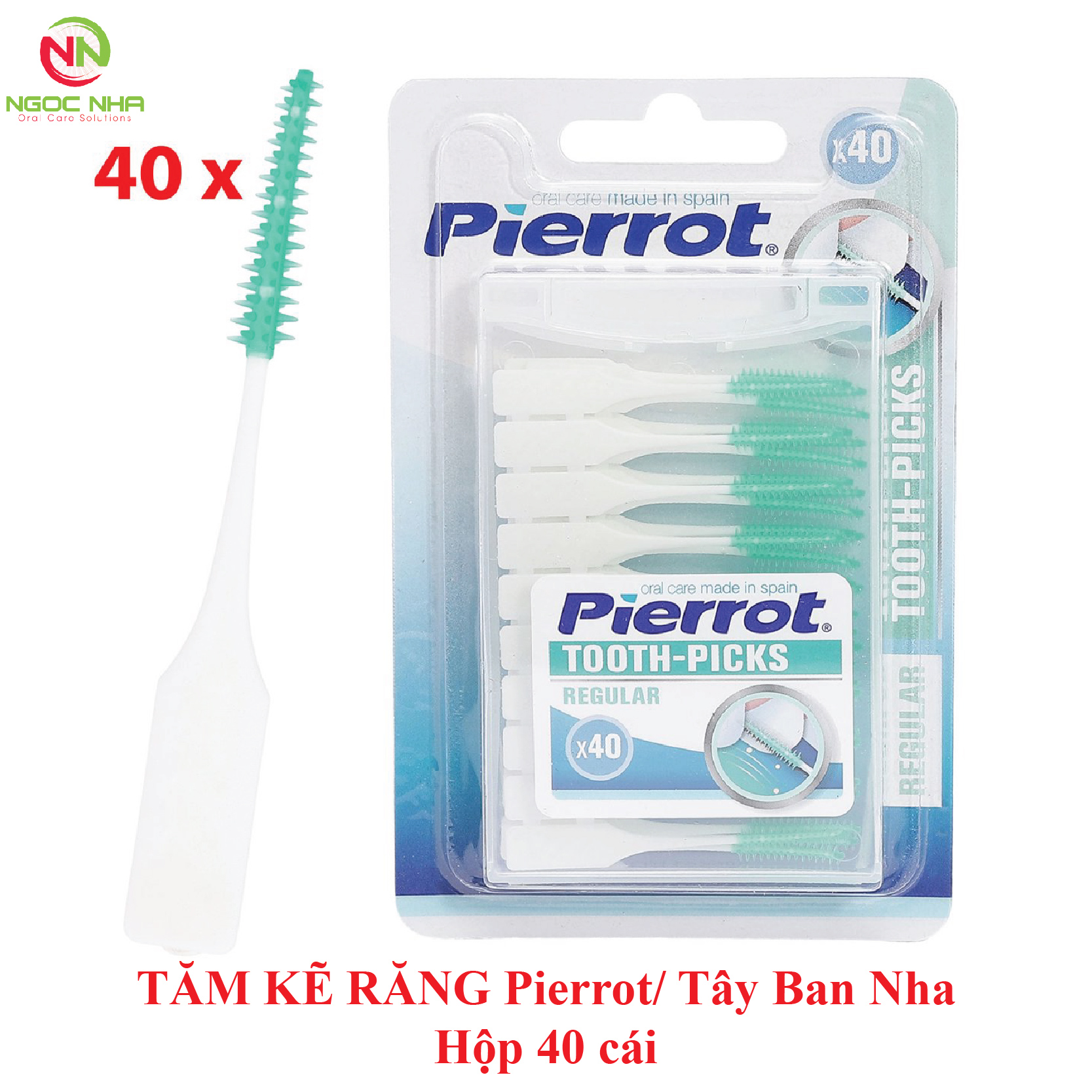 Tăm vệ sinh kẽ răng Pierrot/ Tây Ban Nha hộp 40 cái