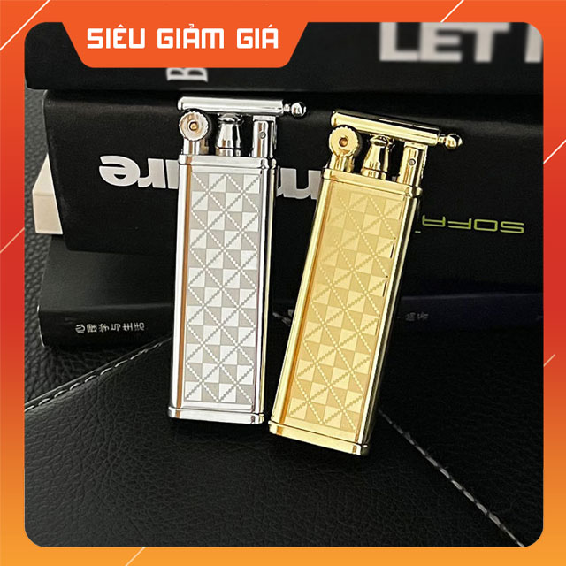 Hột quẹt bật lửa xăng đá hb101 họa tiết kẻ caro độc đáo nắp giữ xăng tốt - nhiều màu