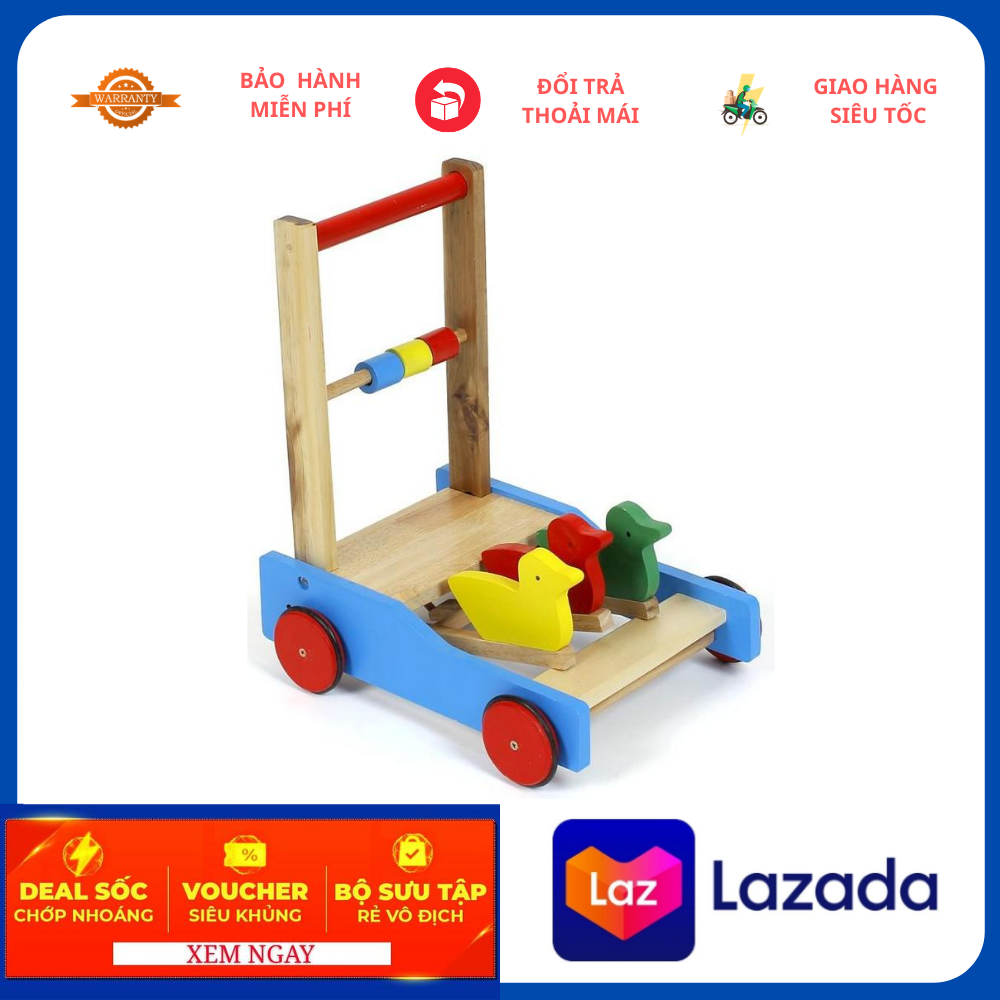Xe Tập Đi Bằng Gỗ Hình Con Gà Cho Bé Yêu Giúp Bé Nhanh Biết Đi -Xe Gà , Xe Gỗ Tập Đi 3 Con Gà