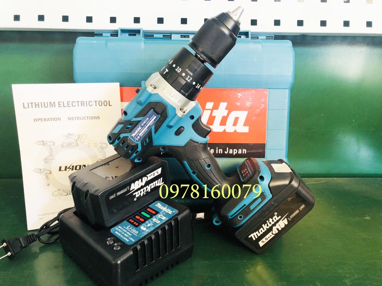 [NPS ] Máy khoan pin Makita.118Vf - 3 chức năng - Đầu kẹp tự động 13mm -Không chổi than - Có chế độ búa khoan tường