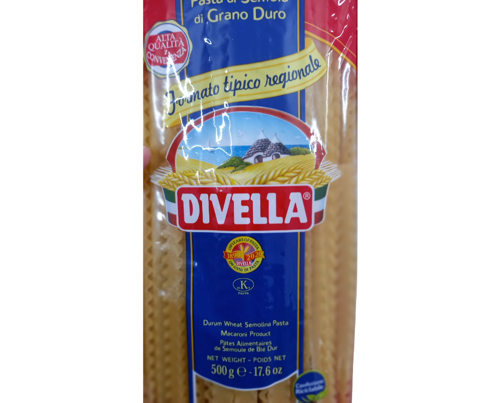Mì Spaghetti Sợi Bản To Xoắn/ Viền Lượn Sóng Mafaldine 81 Thương Hiệu Divella Gói 500gr - Hàng Phân Phối