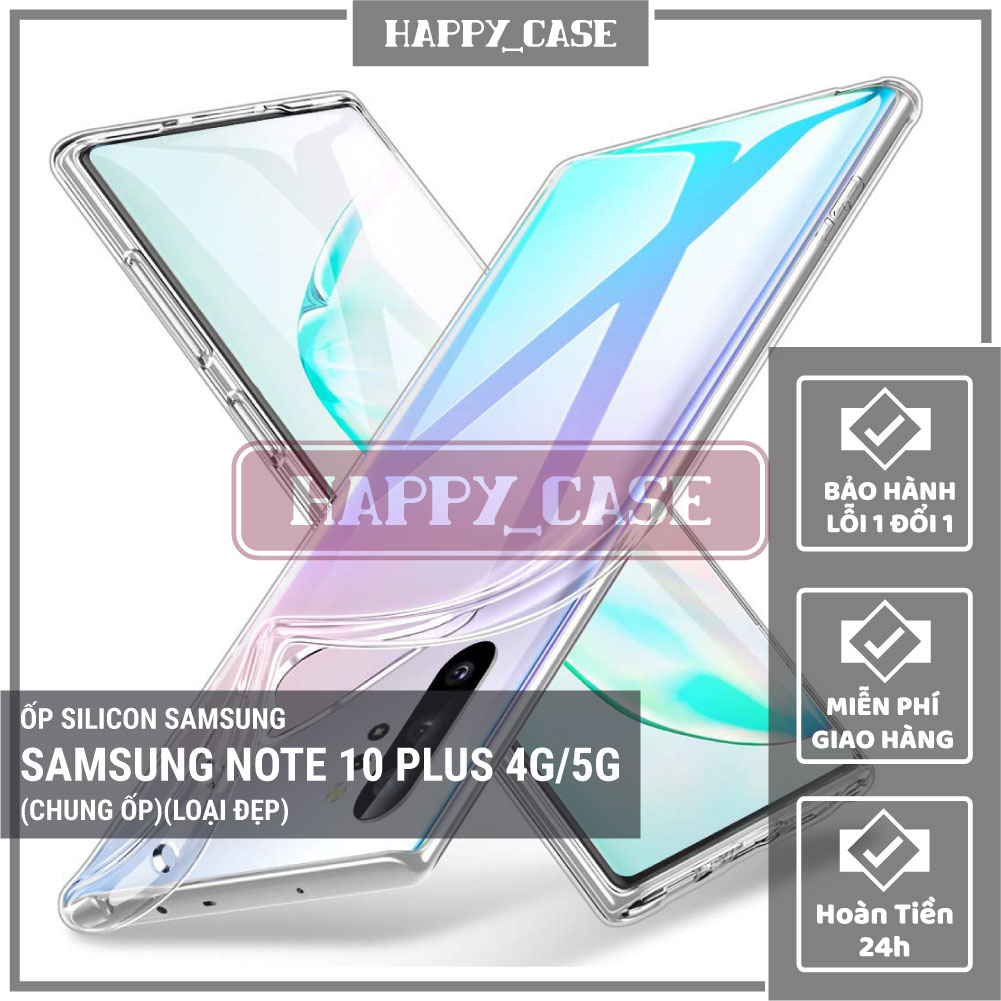 Ốp Lưng Điện Thoại Samsung Note 10 Plus 4G/5G (Chung Ốp)(Loại Đẹp) Thin Transparent Silicon