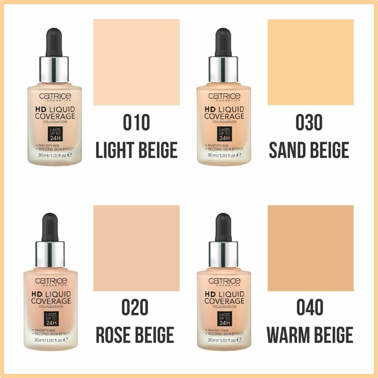 Kem nền catrice hd liquid coverage foudation lasts up to 24h 30ml