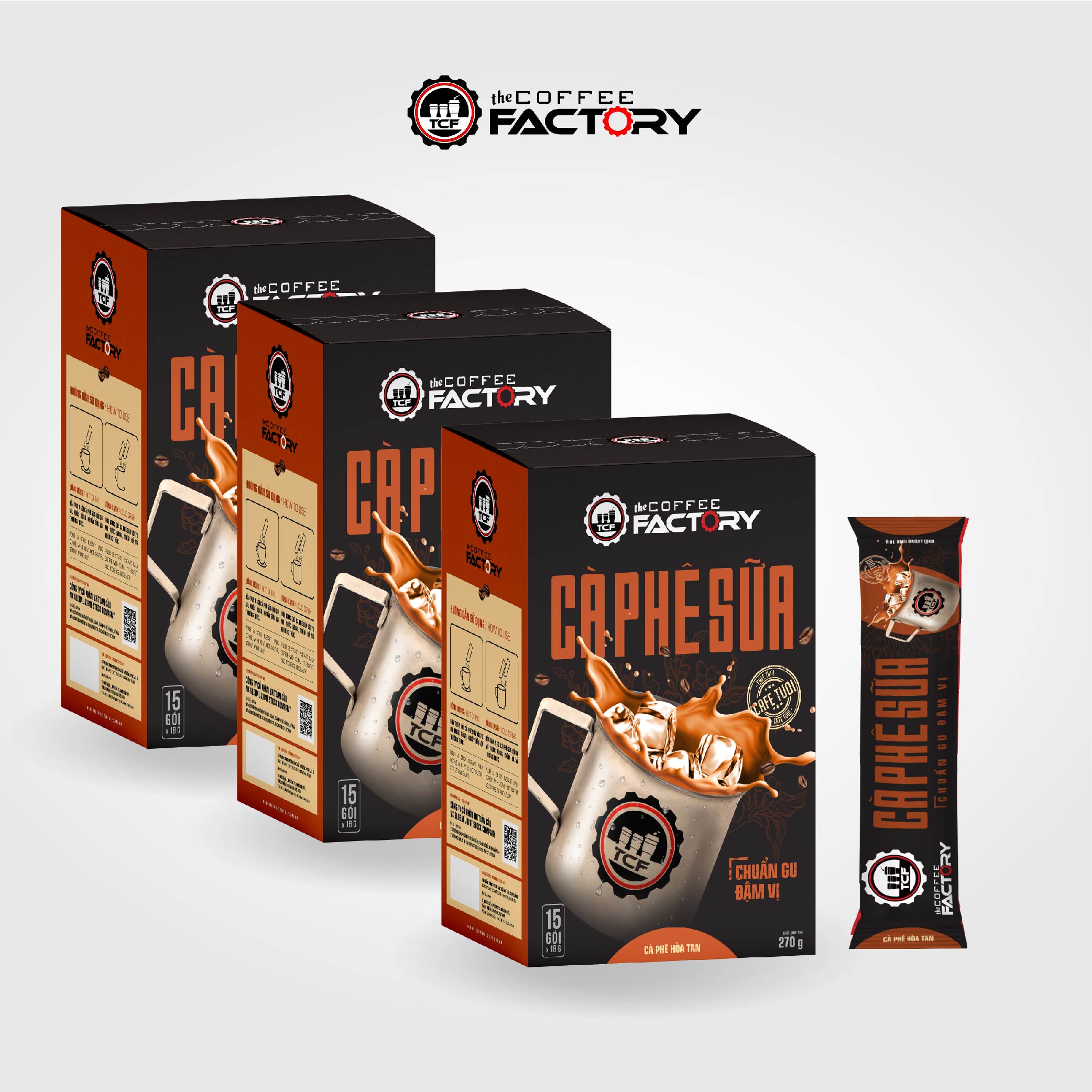 Combo 3 hộp cà phê sữa hòa tan The Coffee Factory