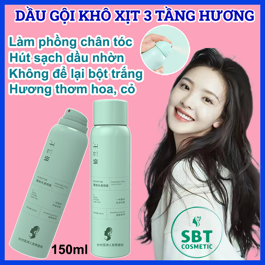 [SẠCH THẦN TỐC] Dầu Gội Khô Dạng Xịt Chai 150ml - Giúp Làm Phồng Chân Tóc Liên Tục Trong 8 Tiếng, Hương Thơm 3 Tầng Dịu Nhẹ Mùi Hoa Cỏ, Loại Bỏ Dầu Nhờn, Bụi Bẩn, Không Để Lại Bột Trắng Khi Sử Dụng