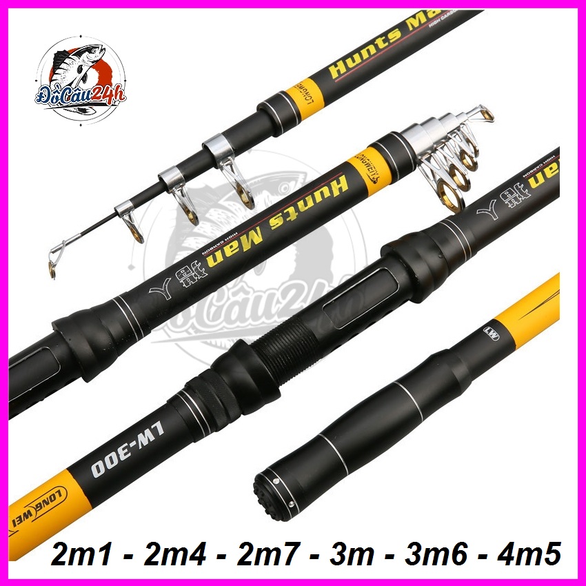 Cần Câu Máy Huntsman - LW Tải Cá Cực Cao, Chất Liệu Carbon, Kích Thước Từ 2m1-3m6 - Đồ Câu 24h