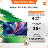 【QLED 4K 】Xiaomi TV A Pro 55'' 2026 | Màn hình QLED 4K độ sáng cao với công nghệ làm mượt chuyển động | Tần số quét 120Hz khi bật chế độ Game Boost qua HDMI | Ánh sáng xanh thấp, bảo vệ mắtBảo Hành 2 Năm - Hàng Chính Hãng