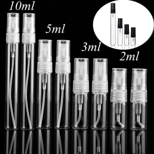 10 lọ chiết nước hoa rỗng 10ml thuỷ tinh mỏng nắp nhựa trắng