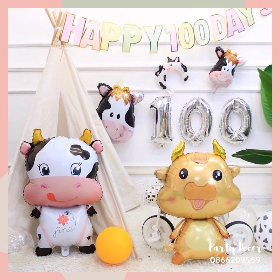 Bóng trâu nhiều mẫu trang trí sinh nhật, phụ kiện sinh nhật cho bé, bong bóng trâu trang trí tiệc party decor